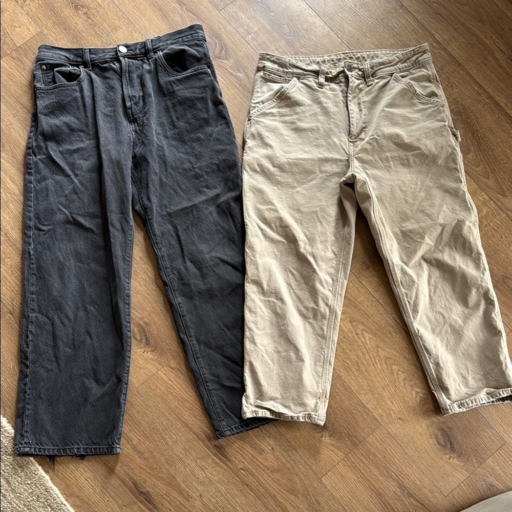 Black and Tan Casual Pants Set